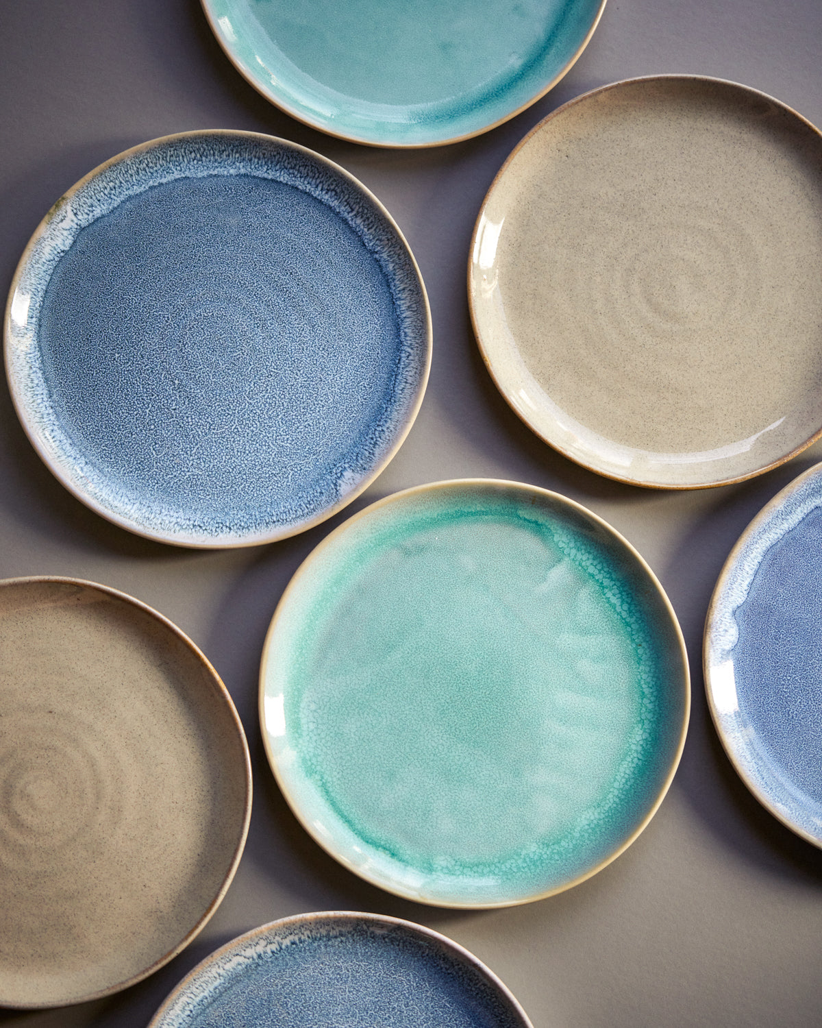 handgemachter - Teller-Set aus Keramik teilig 12