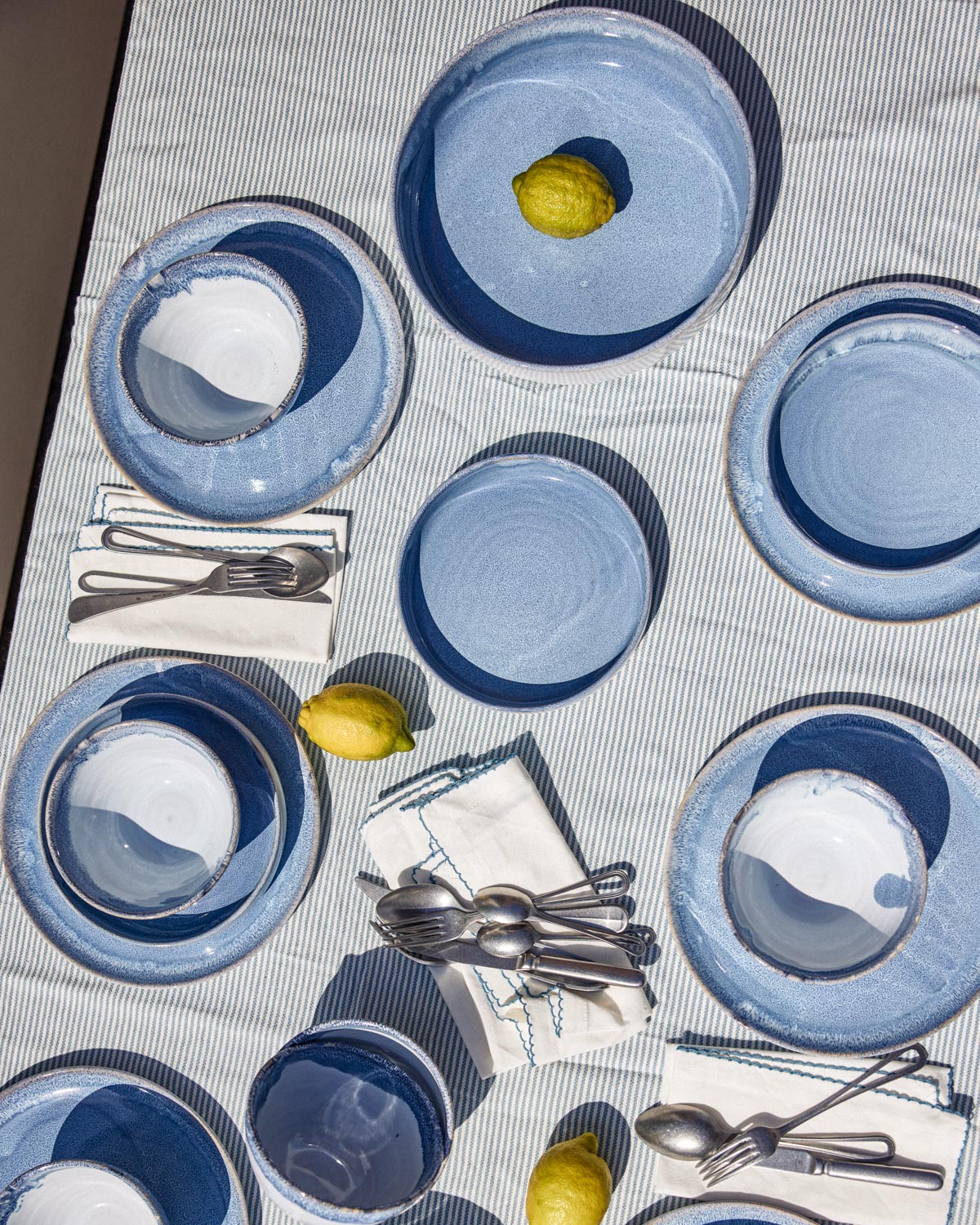  Set petit-déjeuner - Traditionnelle - Gris-bleu Dipped