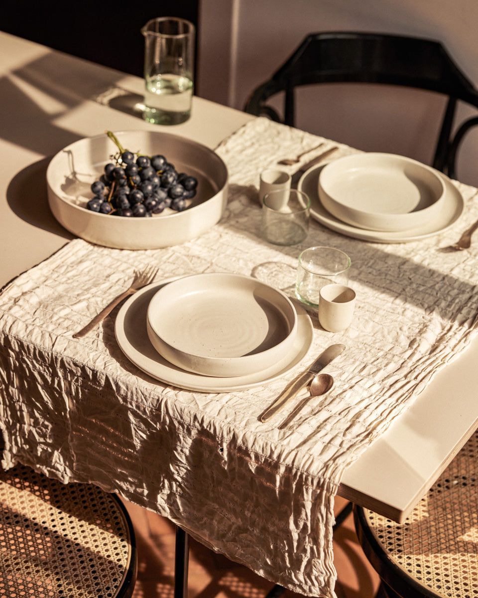 Service de table dîner - Traditionnelle - Blanc naturel