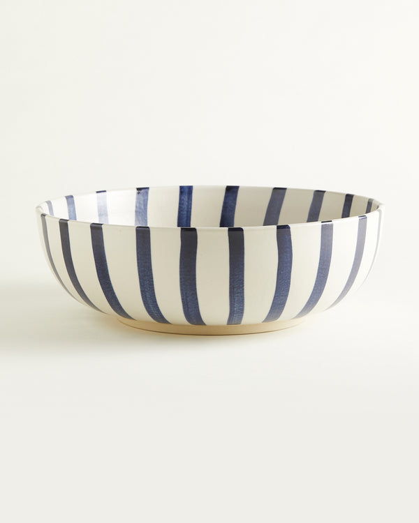 Salad Bowl - Blue-White-Striped