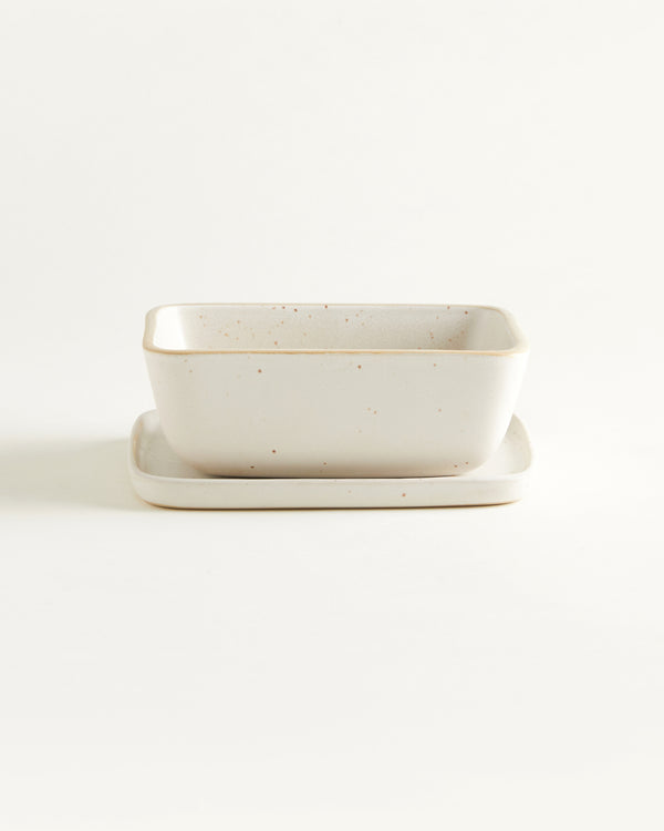 Butter Dish - Natural-White