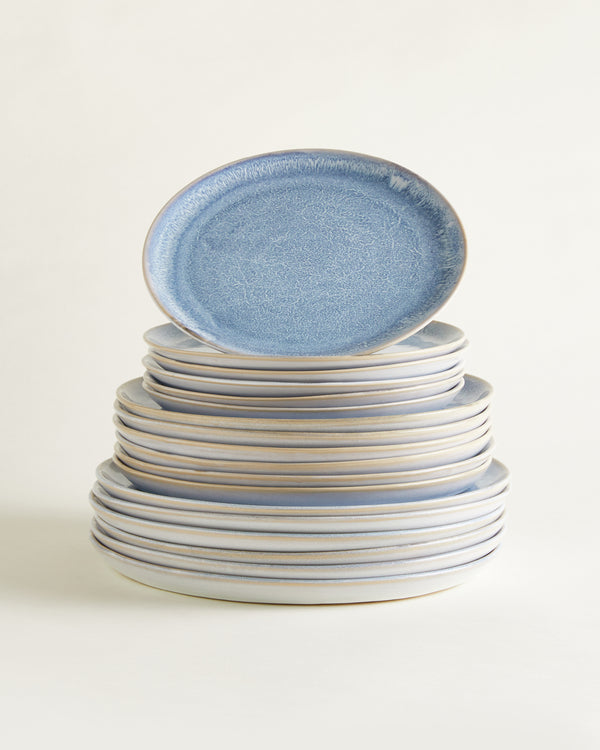 Big Plate-Set Traditional - Greyblue (18-Pieces)