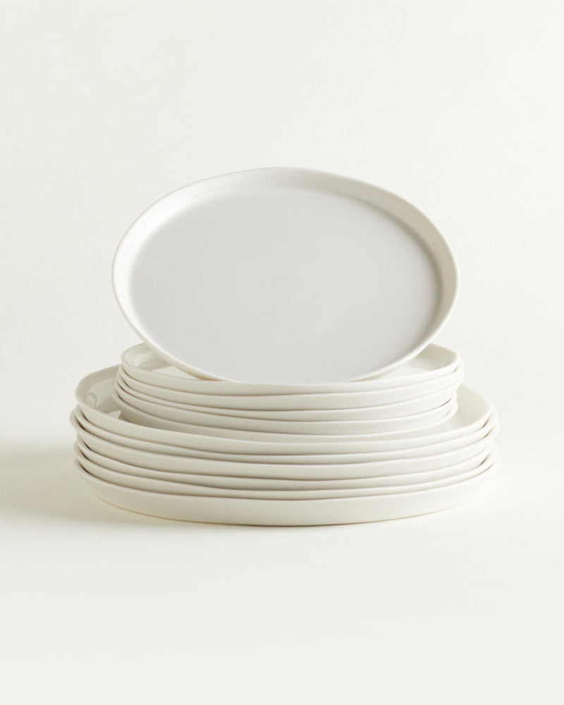 Teller-Set aus Porzellan - 12 teilig