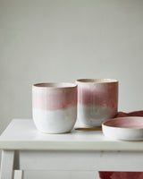 Handgemachte Keramik - Becher Rosa Dipped