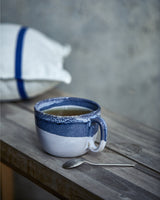 Handgemachte Keramik - Grosse Tasse Graublau Dipped