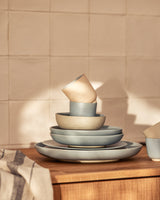 Handgemachte Keramik - Becher Taubenblau Innen