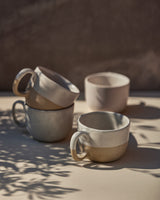 Handgemachte Keramik - Grosse Tasse Naturweiss Dipped