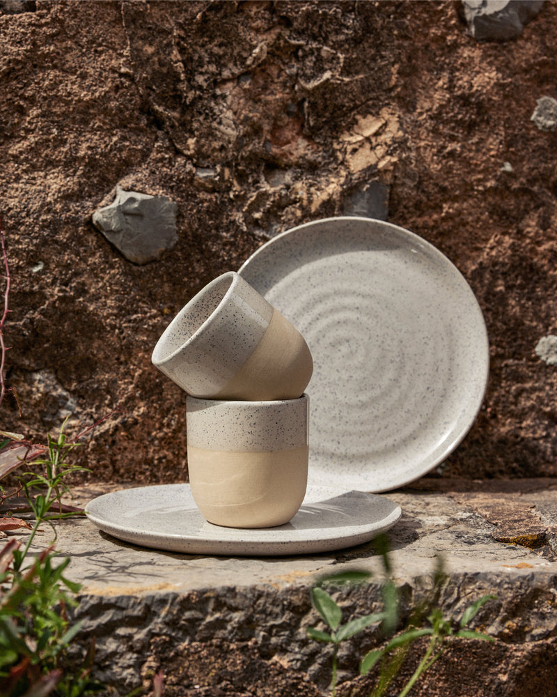 Handgemachte Keramik - Becher Sand Dipped
