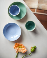 Handgemachte Keramik - Kleine Schüssel Lanius Blau Innen