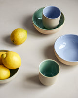 Handgemachte Keramik - Becher Lanius Blau Innen