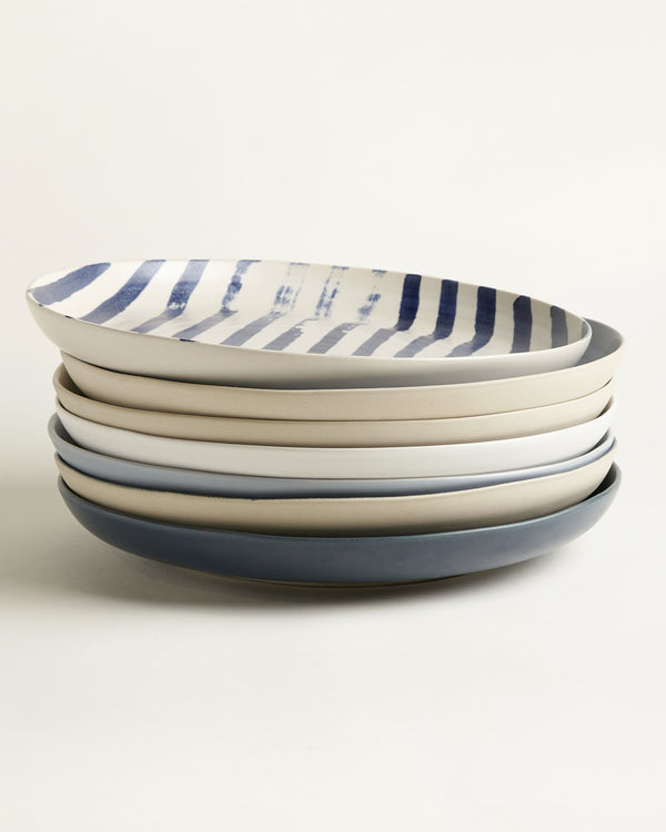 Large Bowl - Blue-White-Striped