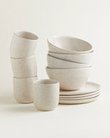 Handgemachte Keramik - Fruhstucks Set Traditionell Sand 12 Teilig