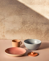 Handgemachte Keramik - Tiefer Teller Altrosa Innen